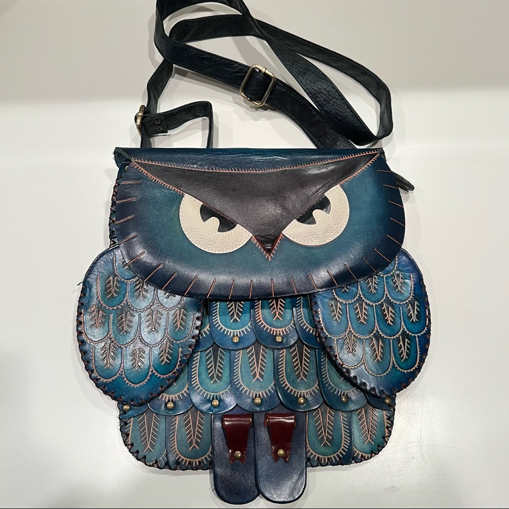Leather Owl Purse